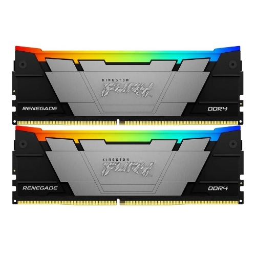 Оперативная память Kingston Fury Renegade, DDR4, 16GB (2x8GB), 3600MHz, CL16, DIMM, с радиаторами, RGB, серый/черный