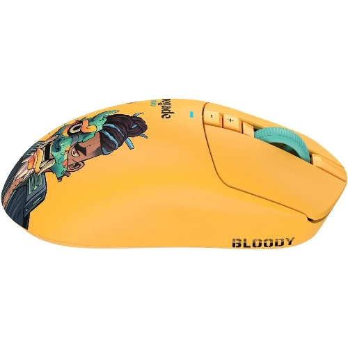 Мышь беспроводная/проводная A4Tech Bloody R72 Ultra Duo желтый, 20000 dpi, USB Type-A/Type-C, радиоканал, кнопки-7