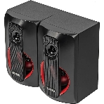 Колонки SVEN AC MS -304, черный Акустическая система, беспроводная передача сигнала по Bluetooth, суммарная мощность (RMS), Вт - 40, выходная мощность (RMS), Вт - сабвуфер: 20, сателлиты: 20 (2 х10), частотный диапазон, Гц - сабвуфер: 40 – 150, сателлиты: 150 – 20 000, размеры динамиков, мм - сабвуфер: O 128, воспроизведение с USB flash и SD card памяти, встроенное FM-радио, LED-дисплей, пульт ДУ, материал корпуса сабвуфера и сателлитов – дерево (MDF).