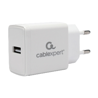 Сетевое зарядное устройство Cablexpert MP3A-PC-38 100/220V - 5V USB 1 порт, 2A, белый