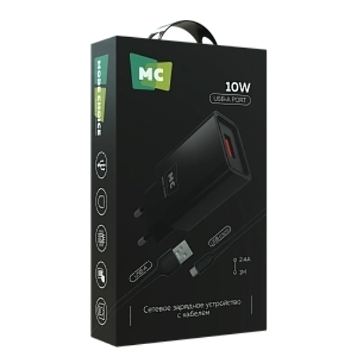 Сетевое зарядное устройство MORE CHOICE (4620202555700) NC07m СЗУ 1USB 2.0A для micro, черный