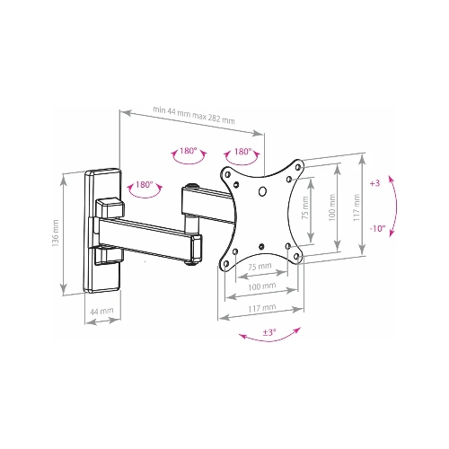 Кронштейн Arm media MARS-2 черный, 10