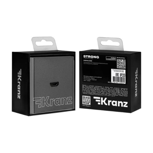 Розетка Kranz STRONG HDMI с/у графит
