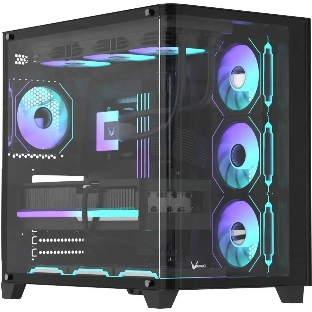 Компьютерный корпус AeroCool/Formula Crystal U2 Floe черный без БП ATX 1xUSB 2.0 1xUSB 3.0 1xUSB3.1 audio bott PSU