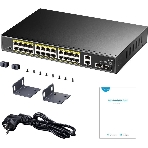 Коммутатор Cudy GS1026PS2, 24×1 Гбит/с, 2×1 Гбит/с Combo (RJ-45/SFP), 2×1 Гбит/с SFP