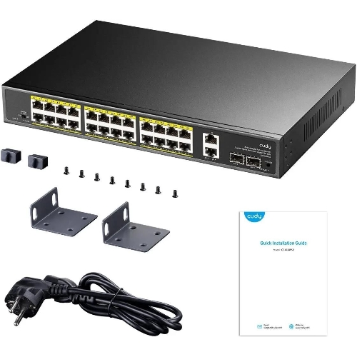 Коммутатор Cudy GS1026PS2, 24×1 Гбит/с, 2×1 Гбит/с Combo (RJ-45/SFP), 2×1 Гбит/с SFP