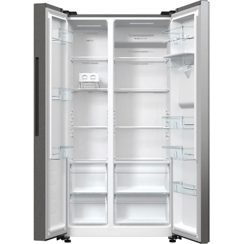 Холодильник Gorenje NRR9185EAXLWD серебристый двухкамерный 353/191л морозилка снизу, No Frost, Side by Side