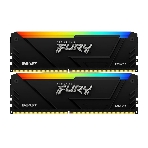 Оперативная память Kingston Fury Beast, DDR4, 32GB (2x16GB), 3200MHz, CL16, DIMM, с радиатором, RGB, черный