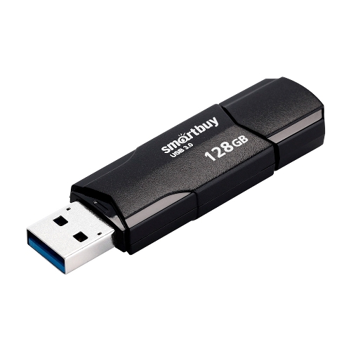 Флешка USB Smartbuy CLUE black (SB128GbCLU-K3), 128Gb, USB 3.1, R/W 40/25, черный