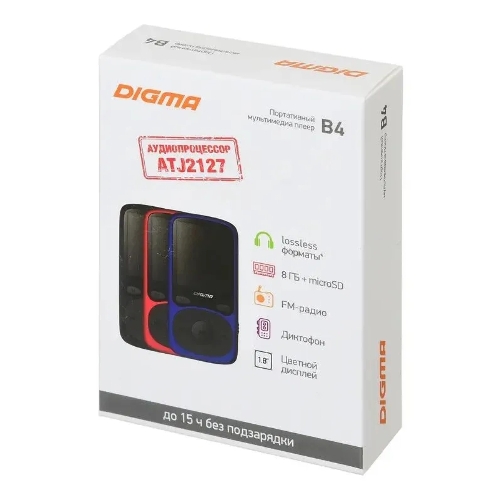 Плеер Hi-Fi Flash Digma B4 8Gb черный/1.8