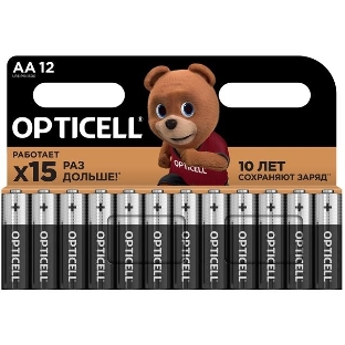 Элемент питания алкалиновый AA/LR6 (блист. 12шт) Basic Opticell 5051010