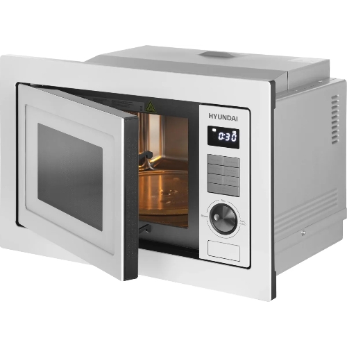 Микроволновая печь встраиваемая Hyundai HBW 2544 WG белый, 25 л, 900 Вт, переключатели - кнопки/поворотный механизм
