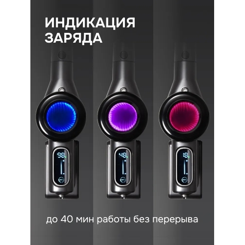Пылесос вертикальный Zigmund & Shtain ZVC-1510 серый, питание от аккумулятора, 450 Вт, уборка суxая/влажная, пылесборник 0.5 л