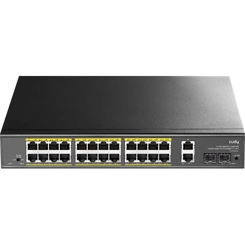 Коммутатор Cudy GS1026PS2, 24×1 Гбит/с, 2×1 Гбит/с Combo (RJ-45/SFP), 2×1 Гбит/с SFP