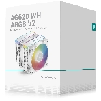 Кулер для процессора DEEPCOOL AG620 WH ARGb V2 LGA20XX/1700/1200/115X/AM5/AM4 (9шт/кор, TDP 260W, PWM, ARGb DUAL Fan 120мм, 6 тепл. трубок, белый) RET