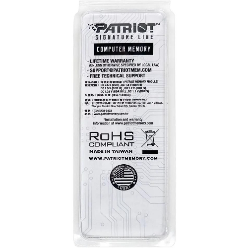 Оперативная память Patriot Signature, DDR5, 8GB (1x8 GB), 5600 MHz, CL46, SO-DIMM