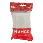 Розетка EKF ERR16-129-200-44 Минск 2-м СП 16А IP44 с заземлением, с защитными шторками, с крышкой, белая