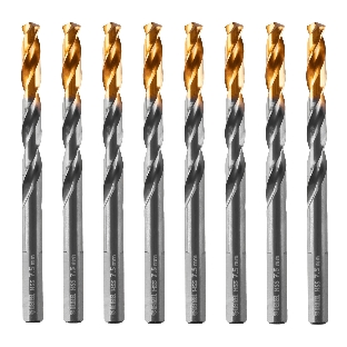 Сверло по металлу Denzel 7,5 мм, HSS-Tin, Golden Tip, 8 шт.