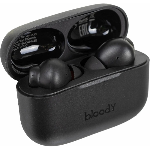 Наушники TWS A4Tech Bloody M30 черный, внутриканальные, Bluetooth
