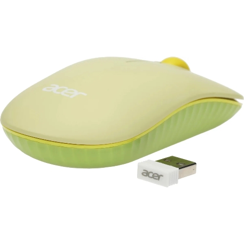 Мышь беспроводная Acer OMR205 зеленый/желтый, 1200 dpi, радиоканал, USB, кнопки - 3
