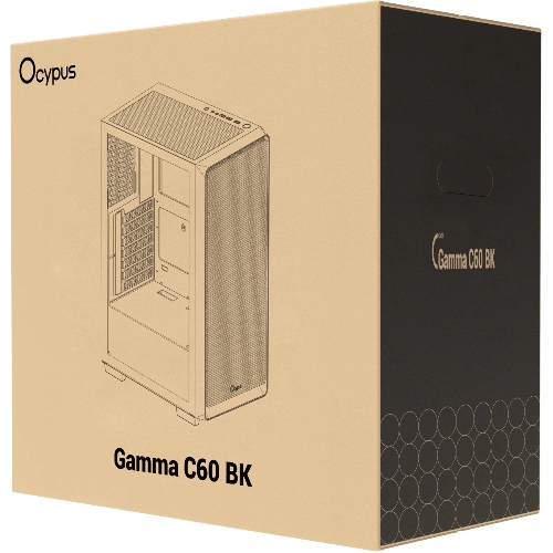 Компьютерный корпус Ocypus Gaммa C60 BK ATX/win/black/no PSU/Tempered Glass