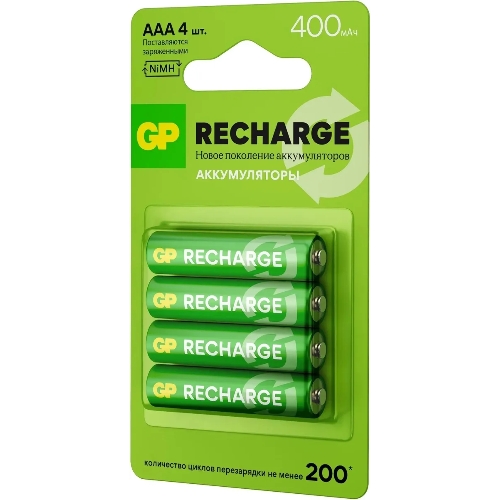 Аккумулятор GP RECHARGE AAA NiMH 400mAh (4шт)