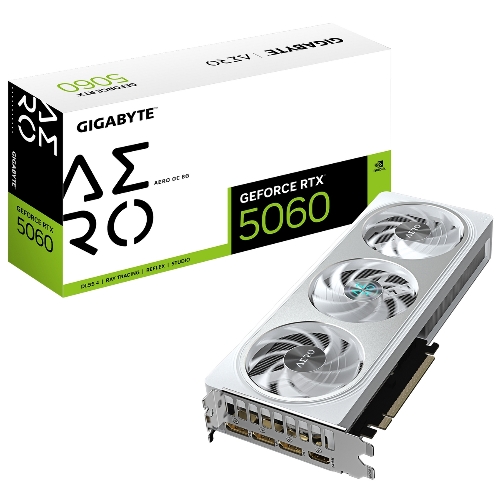 Видеокарта Gigabyte PCI-E 5.0 GV-N5060AERO OC-8GD 1.0 NVIDIA GeForce RTX 5060 8Gb 128bit GDDR7 2595/28000 HDMIx1 DPx3 HDCP Ret
