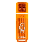 Флешка USB Smartbuy Glossy series Orange (SB4 GbGS-Or), 4Gb, USB 2.0, R/W 25/15, оранжевый