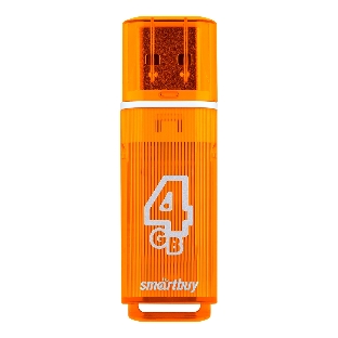 Флешка USB Smartbuy Glossy series Orange (SB4 GbGS-Or), 4Gb, USB 2.0, R/W 25/15, оранжевый