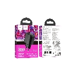 Сетевое зарядное устройство Hoco 30Вт, 3А, QC3.0/PD, 1хUSB, 1хType-C, CS23A, черный, коробка