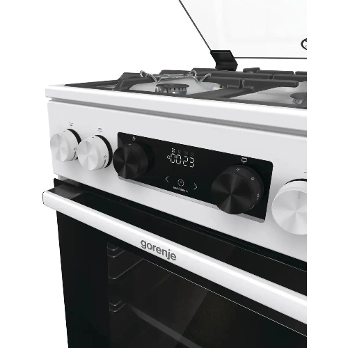 Плита Газовая Gorenje GGI5C22WF, газовая духовка, стеклянная крышка, чугун, белый