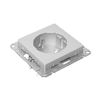 Механизм розетки EKF UP1-SOA-111 16А, с заземлением, со шторками, алюминий Эпика