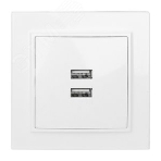 Розетка EKF ERR-2USB-100 Минск USB 2-местная СП 2,1А белая