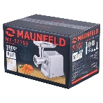 Мясорубка электрическая Maunfeld MF-221SS серый, 1800 Вт, 2.0 кг/мин, реверс, защита от перегрузки, насадки - 4