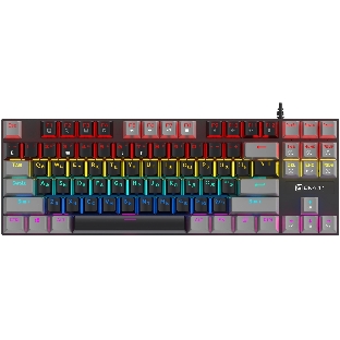 Клавиатура проводная Oklick K600X механическая черный/серый USB Multimedia for gamer LED
