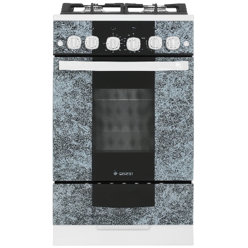 Плита газовая Gefest 5500-02 0113 мрамор, конфорок 4 шт, духовка 52 л, 50 см x 85 см x 58.5 см
