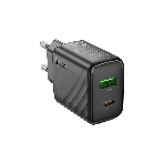 Сетевое зарядное устройство Hoco 30Вт, 3А, QC3.0/PD, 1хUSB, 1хType-C, CS23A, черный, коробка
