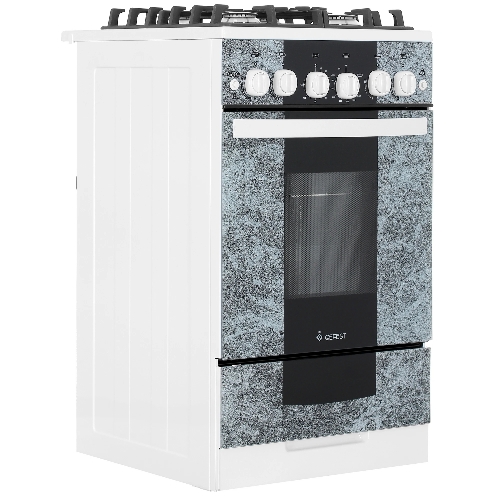 Плита газовая Gefest 5500-02 0113 мрамор, конфорок 4 шт, духовка 52 л, 50 см x 85 см x 58.5 см