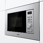Встраиваемая микроволновая печь Gorenje BM201AG1X нержавеющая сталь, 20 л, 800 Вт, переключатели - поворотный механизм/кнопки