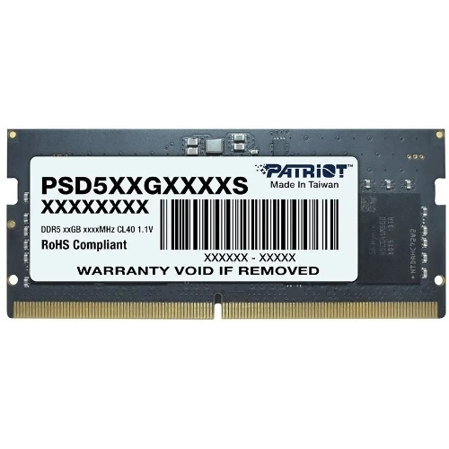 Оперативная память Patriot Signature, DDR5, 8GB (1x8 GB), 5600 MHz, CL46, SO-DIMM
