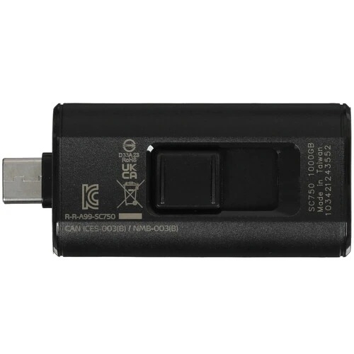 Внешний SSD ADATA SC750, 1TB, USB 3.2 Gen 2 Type-C, R/W 1050/1000, черный