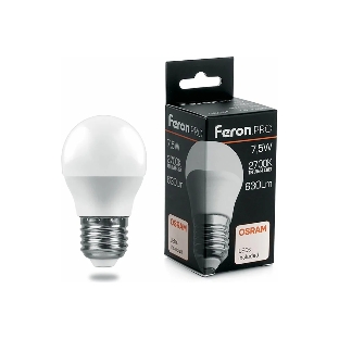 Лампа светодиодная Feron PRO LB-1407 шар E27 7.5W 2700K