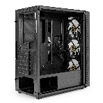 Компьютерный корпус Miditower ExeGate EVO-5001A-700NPX (ATX, БП 700NPX с вент. 12 см, 2хUSB+1хUSB 3.0+HD Audio, черный, 3 вент.12см с RGb подсветкой, боковая панель - закаленное стекло)