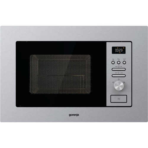 Встраиваемая микроволновая печь Gorenje BM201AG1X нержавеющая сталь, 20 л, 800 Вт, переключатели - поворотный механизм/кнопки
