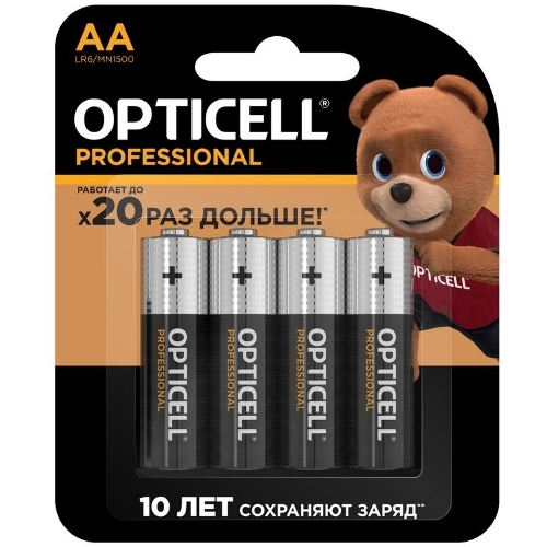 Элемент питания алкалиновый AA/LR6 (блист. 4шт) Professional Opticell 5052001
