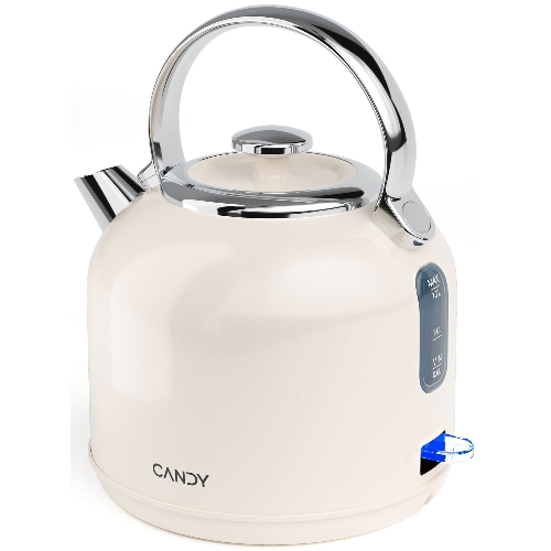 Чайник электрический Candy CK-205 1.7л. 2200Вт слоновая кость корпус: нерж.сталь