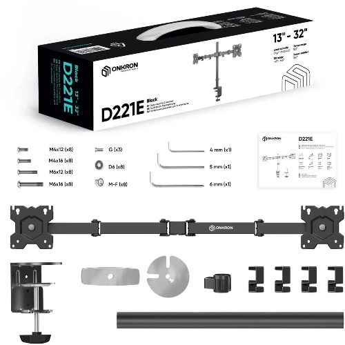 Кронштейн ONKRON D221E для двух мониторов 13