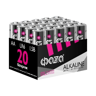 Элемент питания алкалиновый LR6 Alkaline Pack-20 (уп.20шт) ФАZА 5028098, 1.5 В