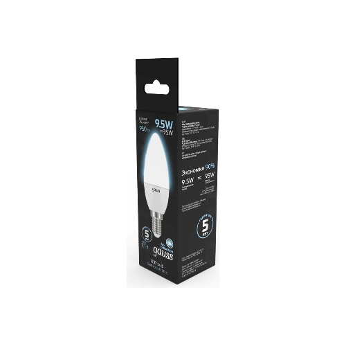 Лампа светодиодная LED Gauss Candle E14 9.5Вт 4100К