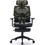 Кресло Cactus CS-CHR-MC01-LGNBK салатовый, сетка, подголовник, подставка для ног